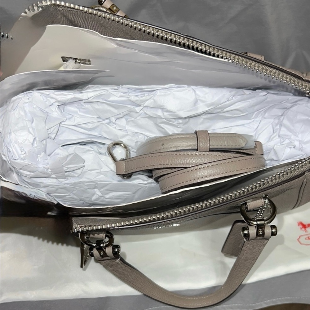 Coach Prairie Satchel in Polished Pebble Leather in Taupe - Picture 5 of 5
